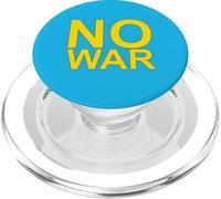 NO War - Fuente Grande en Amarillo con Borde Gris PopSockets PopGrip para MagSafe