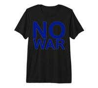 NO War - Fuente Grande en Azul con Borde Gris Camiseta Premium
