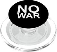 NO War - Fuente Grande en Blanco con Borde Negro PopSockets PopGrip para MagSafe