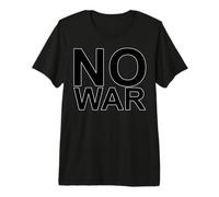 NO War - Fuente Grande en Negro con Borde Blanco Camiseta Premium