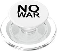 NO War - Fuente Grande en Negro con Borde Blanco PopSockets PopGrip para MagSafe