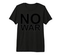 NO War - Fuente Grande en Negro con Borde Gris Camiseta Premium