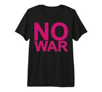 NO War - Fuente Grande en Rosa Rosa con Borde Gris Camiseta Premium