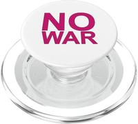 NO War - Fuente Grande en Rosa Rosa con Borde Gris PopSockets PopGrip para MagSafe