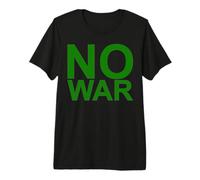 NO War - Fuente Grande en Verde con Borde Gris Camiseta Premium