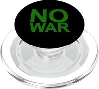NO War - Fuente Grande en Verde con Borde Gris PopSockets PopGrip para MagSafe