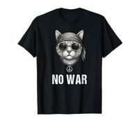 No War Gato Paz Signo Bandana Anti Guerra Gatito Gato Camiseta