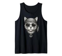 No War Gato Paz Signo Bandana Anti Guerra Gatito Gato Camiseta sin Mangas