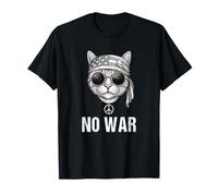 No War Gato Paz Signo Bandana Bandera Estados Unidos Anti Guerra Cat Camiseta