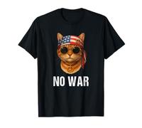 No War Gato Paz Signo Bandana Bandera Estados Unidos Anti Guerra Cat Camiseta