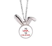 No war no violence love peworld - Collar con colgante de conejo, joyería de animal