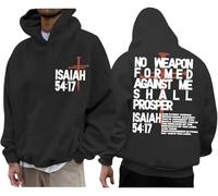 No Weapon Formed Against Me Shall Prosper - Sudadera con capucha Christian Three Nails Cross Isaías 54:17, Negro, 3XL