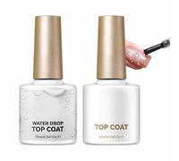 No Wipe Gel Top Coat Set - 2 Pack Shiny High Gloss Waterproof Nail Finish