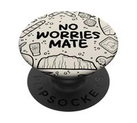 No Worries Mate - Diseño de Humor Australiano PopSockets PopGrip Adhesivo