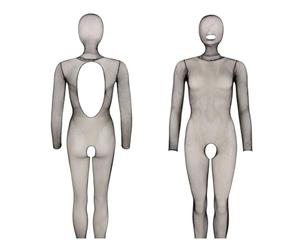 No:Xqse Catsuit con máscara para mujer Negro S-L