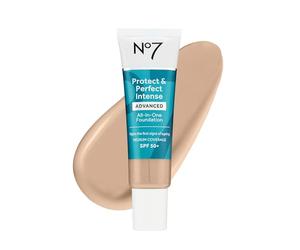No7 Advanced Foundation All In One Protect & Perfect - Calico - Base antienvejecimiento con Fps 50 para mujeres - Qu Calico Foundation Cream 1 onza líquida (paquete de