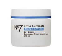 No7 Lift & Luminate Triple Action Fragance Day Cream SPF 30 - Crema facial anti -envejecimiento de amplio espectro - Pptidos de hibisco hidratan