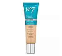 No7 Protect & Perfect Advanced All in One Foundation - Deep Honey - Cobertura ligera a edificable - Fundacin hidratante con SPF 50 - Reduce los poro