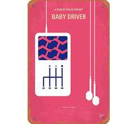 No872 - Póster de película con texto en inglés "My Baby Driver Minimal", cartel retro de metal, 30,5 x 20,3 cm, decoración de pared para el hogar, bar, cueva