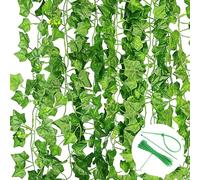 Noa Home Deco Plantas Artificiales Decorativas 24 Piezas Planta Artificial Interior Exterior Plantas Artificiales Colgantes para Cocina Boda Balcón Oficina Jardín - 2.2M