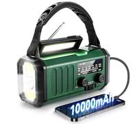 NOAA - Radio meteorológica de emergencia, la mejor batería portátil de 10000 mAh, manivela de mano, radios AM/FM, cargador de teléfono tipo C, linterna, lámpara de lectura, brújula, alerta de