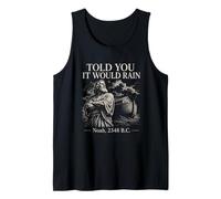 Noah 2348 BC Funny Rain Humor Design Histórico Inundación Broma Camiseta sin Mangas
