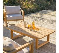 Noah - Mesa de centro de jardín de teca maciza H 40 x B 140 x T 80 cm
