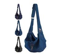 Noah & Paw Bandolera transportin Perro 2,2-8 kg, transportin Gato pequeño, Bolsa Transporte Ajustable para Mascotas, Doble función de Seguridad, Fabricado en Denim Premium.
