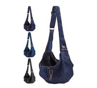 Noah & Paw Bandolera transportin Perro 2,2-8 kg, transportin Gato pequeño, Bolsa Transporte Ajustable para Mascotas, Doble función de Seguridad, Fabricado en Denim Premium.