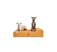 NOAH & PAW Cama grande para perro, 35 x 25 x 11 pulgadas, camas ortopédicas para perros, espuma viscoelástica de cáscara de huevo infundida con gel refrescante, impermeable, lavable a máquina, incluye