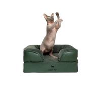 NOAH & PAW Cama pequeña para perro, 20 x 15 x 8 pulgadas, cama para gatos de interior, espuma viscoelástica ortopédica con gel refrescante, funda interior impermeable, lavable a máquina (colección de