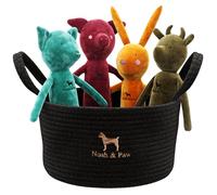 NOAH & PAW Set de Cesta de Juguetes de Lujo para Perros, Peluche para Perros, Juguetes para niños, Juguetes para Cachorros con Costuras reforzadas para Perros pequeños, bebé
