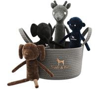 NOAH & PAW Set de Cesta de Juguetes de Lujo para Perros, Peluche para Perros, Juguetes para niños, Juguetes para Cachorros con Costuras reforzadas para Perros pequeños, bebé