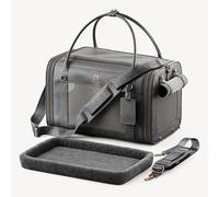 Noah & Paw Transportín Blando para Gatos y Perros Pequeños, Aprobado TSA Aerolíneas 46x28x28cm, Jaula de Viaje para Mascotas, Kennel Pequeño, Colchoneta Incluida, Cuero Sintético Carbón