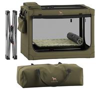 Noah & Paw Transportín Plegable para Perros 30 Pulgadas, Tamaño Grande para Razas Medianas y Grandes, Ideal para Coche, Incluye Alfombrilla, 2 Bolsillos y Cremalleras de Seguridad 10 mm 30x21x21