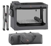 Noah & Paw Transportín Plegable para Perros 30 Pulgadas, Tamaño Grande para Razas Medianas y Grandes, Ideal para Coche, Incluye Alfombrilla, 2 Bolsillos y Cremalleras de Seguridad 10 mm 30x21x21