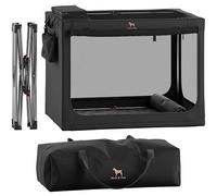 Noah & Paw Transportín Plegable para Perros 30 Pulgadas, Tamaño Grande para Razas Medianas y Grandes, Ideal para Coche, Incluye Alfombrilla, 2 Bolsillos y Cremalleras de Seguridad 10 mm 30x21x21