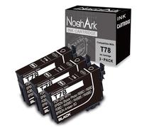 NoahArk 3 paquetes T078 - Cartucho de tinta remanufacturado para Epson 78, uso para impresora Epson Artisan 50 Stylus Photo R260 R280 R380 RX580 RX595 RX680 (3 negros)