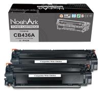 NoahArk Compatible para CB436A 36A Cartuchos de Tóner de Repuesto para HP LaserJet P1505N P1505 P1506N P1506 M1120N M1120 M1522NF M1522N P1500 P1503 P1504 Impresora (2 Negro)