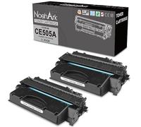 NoahArk Compatible para HP CE505A 05A Cartuchos de Toner para LaserJet P2030 P2035 P2035n P2050 P2055 P2055d P2055dn P2055x, Pro M401dn M401dne M401dw MFP M425dn M425dw, 2300 Páginas (2 Negro)