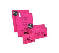 Noaks Pack de 5 bolsas impermeables IPX8 a prueba de aire y olor, organizador de viaje, rosa, Smart Set | 1*XS, 2*S, 2*M, Pink Stuff