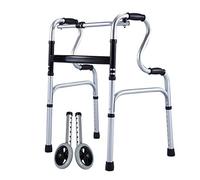 NOALED Andador de rehabilitación de pie Ayuda para Caminar con Ruedas para Ancianos Bastón para Caminar para Ancianos Muleta de Refuerzo de Cuatro Patas (sin Rueda) (2 Ruedas (conmutables))