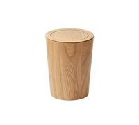 NOALED Bote de Basura Redondo, Bote de Basura de Madera con Tapa, Papelera de Reciclaje de Basura, Papelera con Tapa para baño, Inodoro de Visitas, Cocina