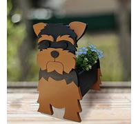 NOALED Decoración de macetas para Perros, Lindas macetas para macetas de Perros Yorkshire Terrier, Soporte para contenedores de Plantas de Animales de Tablero de PVC de Dibujos Animados, para macet