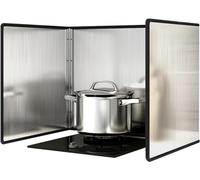 NOALED Placa Antisalpicaduras, Protector de Pantalla Plegable Antisalpicaduras de Cocina, Recubrimiento de Acero Inoxidable, Protección Antigrasa de Fácil Limpieza,40 * 40 * 40cm