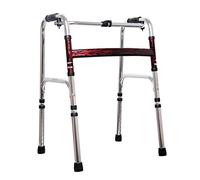 NOALED Rehabilitación de pie Inicio Andador Ligero Plegable Hemiplejia Aleación de Aluminio Andador para discapacitados Bastón de Cuatro Patas para Ancianos Muleta (Rojo) (Rojo)