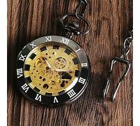 NOALED Reloj de Bolsillo Collar Vintage Steampunk Esqueleto Relojes mecánicos Fob Reloj Colgante Cuerda Manual Hombres Mujeres Cadena de Regalo (4)