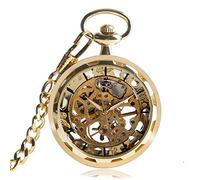 NOALED Reloj de Bolsillo Collar Vintage Steampunk Esqueleto Relojes mecánicos Fob Reloj Colgante Cuerda Manual Hombres Mujeres Cadena de Regalo (1)