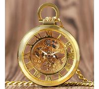 NOALED Reloj de Bolsillo Reloj Vintage Collar Steampunk Esqueleto Mecánico Fob Reloj Colgante Cuerda Manual Hombres Mujeres Cadena Regalo (6)