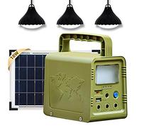 NOALED Sistema de Kit de iluminación con generador Solar de Central eléctrica portátil de 84 WH con Panel Solar de 18 W y lámpara LED para Acampar al Aire Libre, Pesca, Caza, hogar
